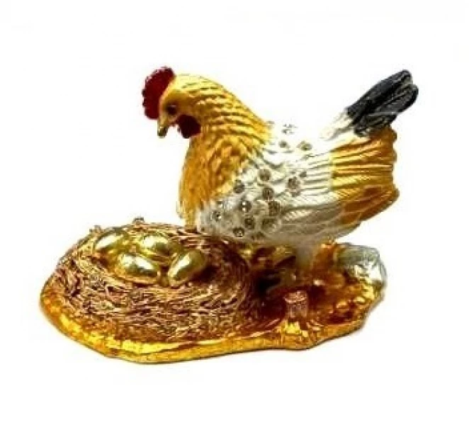 Сувенир Шкатулка Курочка 3098 Серебряные грани, ювелирная компания