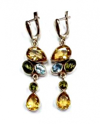 Серьги-THA Mem-000002E (Ag 925) Серебряные грани, ювелирная компания