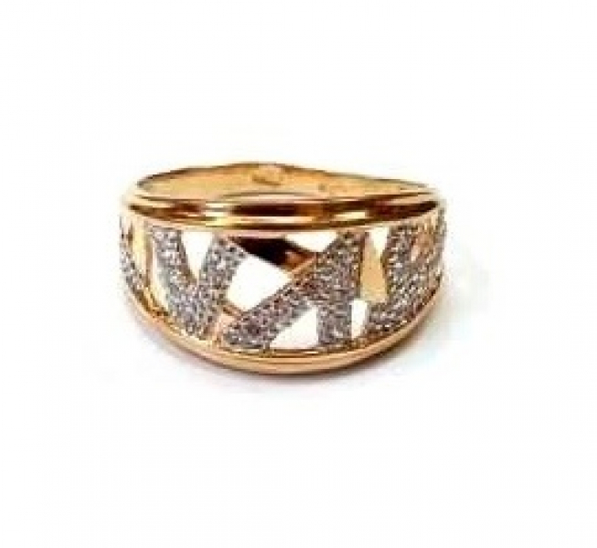 Кольцо 1110608 (Au 585) Серебряные грани, ювелирная компания
