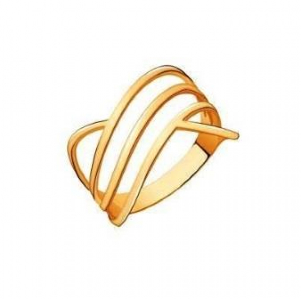 Кольцо 10802 (Au 585) Серебряные грани, ювелирная компания