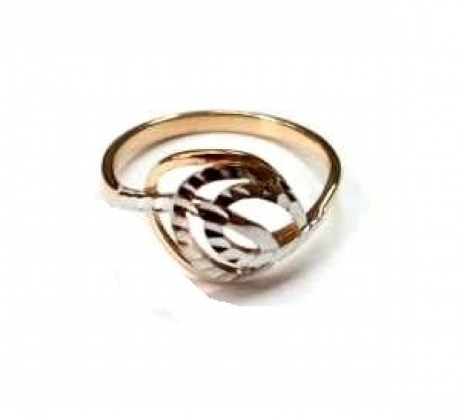 Кольцо К-1404 (Au 585) Серебряные грани, ювелирная компания