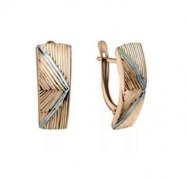 Серьги А 011748 (Au 585) Серебряные грани, ювелирная компания